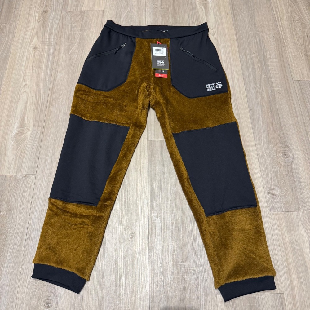Mountain Hardwear Polartec High Loft Fleece Pants Mens M Brown Black NWT